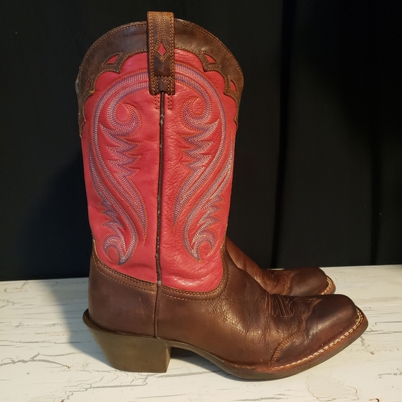 Ariat 'Legend' Cowboy Boots in Brown & Red - Women's size 7. 5 B - Picture 4 of 11